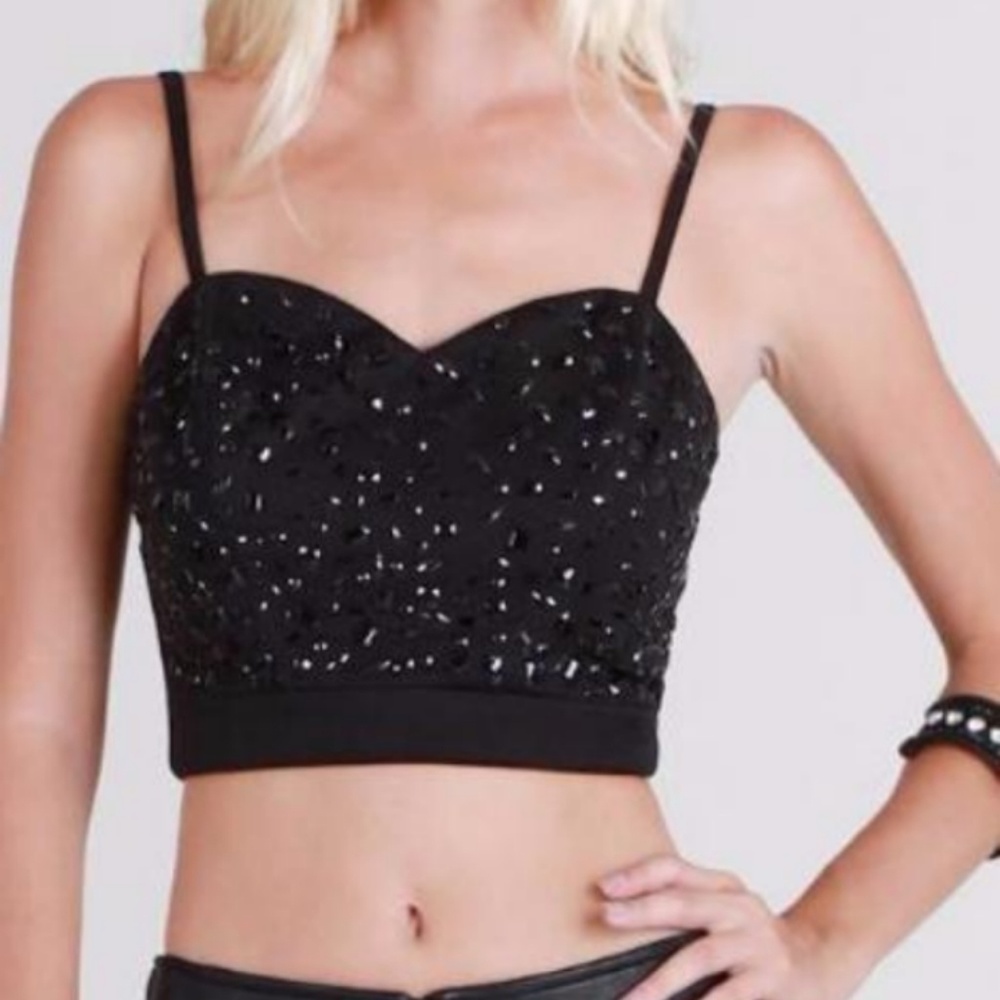 Beaded zip back cami